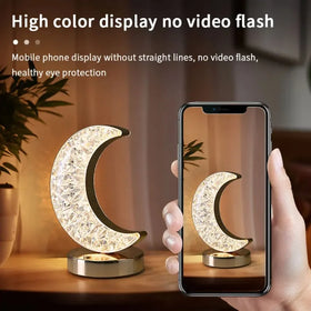 Bedroom Crystal Touch Dimming Night Light Girls Room Home Decor Aesthetics USB Bedside LED Ambient Table 3d Moon Lamp